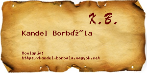 Kandel Borbála névjegykártya